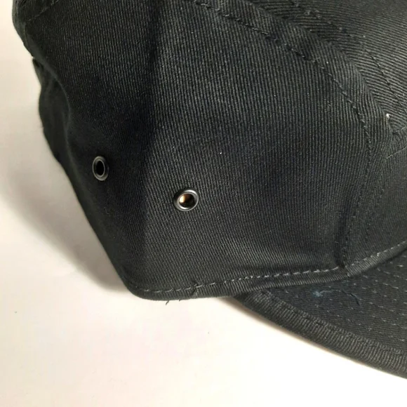 NEW Yamaha Motors Wordmark Logo 5 Panel Camper Strapback Hat BLACK - Picture 5 of 5